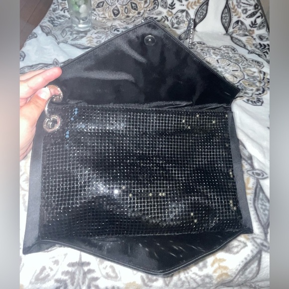 BCBGMaxAzria Shiny Sequin Envelope Clutch, Silvertone Hardware - Picture 10 of 13